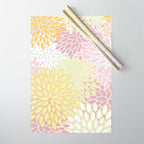 Floral Prints, Soft, Yellow and Pink, Design Prints Wrapping Paper Gallery Image 1