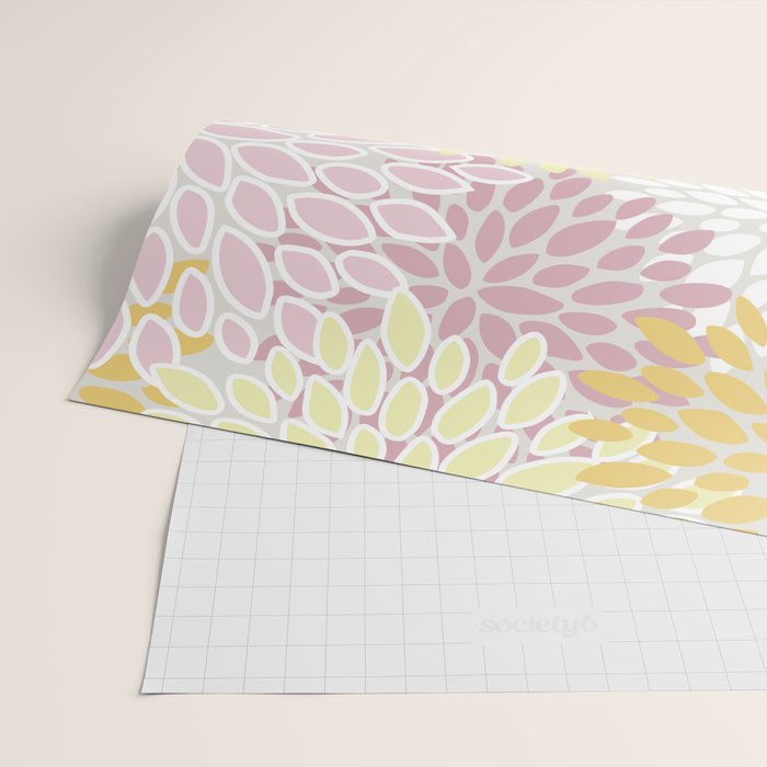 Floral Prints, Soft, Yellow and Pink, Design Prints Wrapping Paper Gallery Image 2