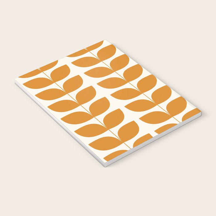 Danish Pattern Orange Mid Century Modern Notebook Gallery Image 3
