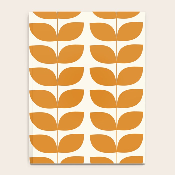 Danish Pattern Orange Mid Century Modern Notebook Gallery Image 4