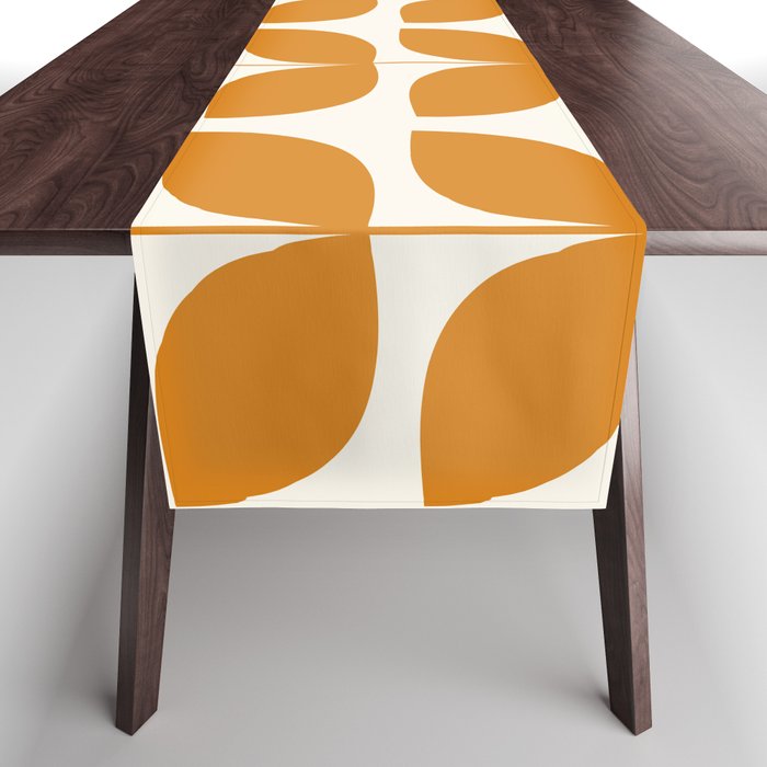 Danish Pattern Orange Mid Century Modern Table Runner Gallery Image 1