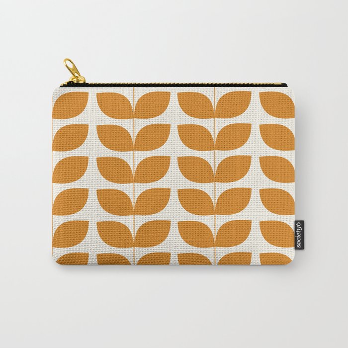 Danish Pattern Orange Mid Century Modern Carry All Pouch