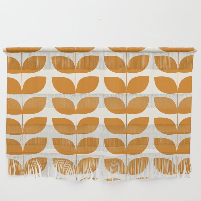 Danish Pattern Orange Mid Century Modern Wall Hanging Gallery Image 1