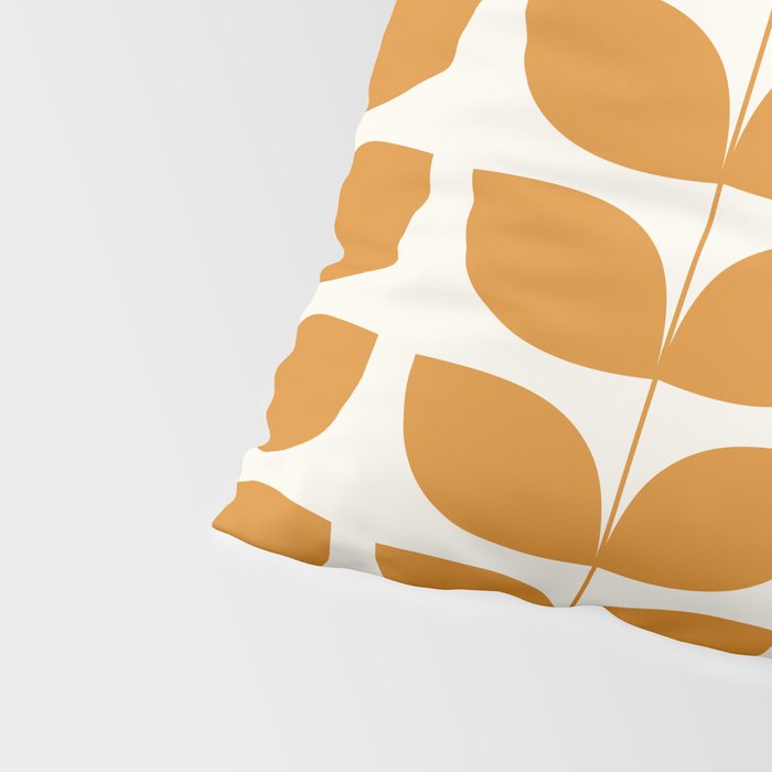 Danish Pattern Orange Mid Century Modern Pillow Sham Gallery Image 4