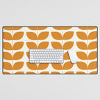 Danish Pattern Orange Mid Century Modern Desk Mat Gallery Image 1