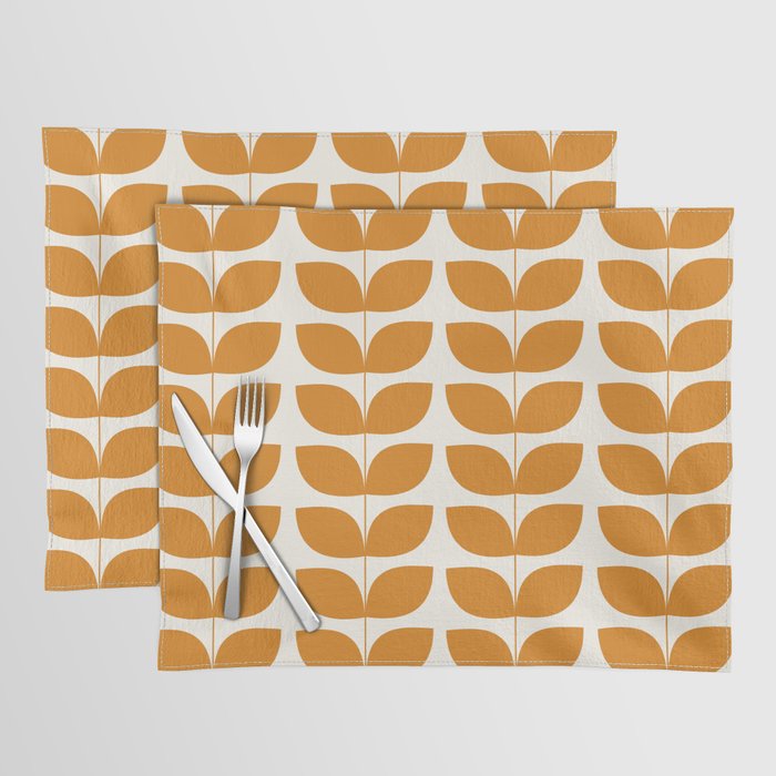 Danish Pattern Orange Mid Century Modern Placemat Gallery Image 1