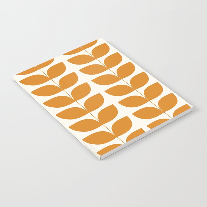 Danish Pattern Orange Mid Century Modern Notebook Gallery Image 1