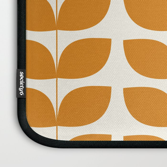 Danish Pattern Orange Mid Century Modern Laptop Sleeve Gallery Image 3