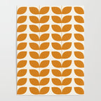 Danish Pattern Orange Mid Century Modern Poster Gallery Image 4