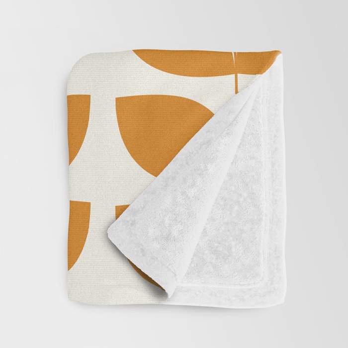 Danish Pattern Orange Mid Century Modern Throw Blanket Gallery Image 3