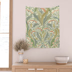 William Morris style lily of the valley light Wall Tapestry Gallery Image 2