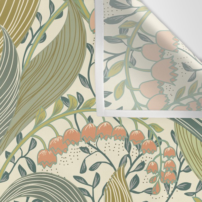 William Morris style lily of the valley light Wall Tapestry Gallery Image 3