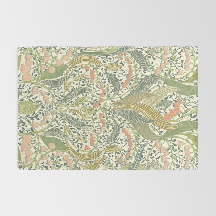 William Morris style lily of the valley light Rug Gallery Image 2