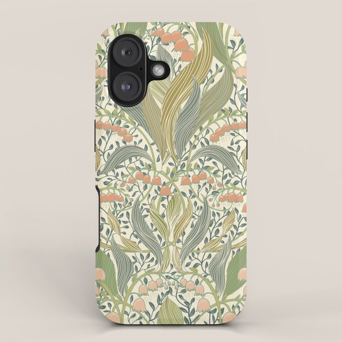 William Morris style lily of the valley light iPhone Case Gallery Image 1