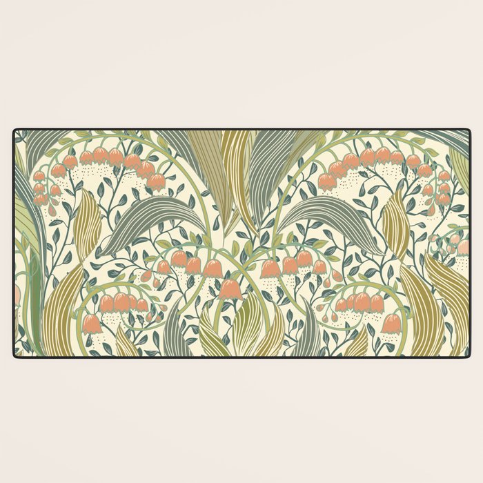 William Morris style lily of the valley light Desk Mat Gallery Image 3