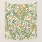 William Morris style lily of the valley light Wall Tapestry Gallery Image 4