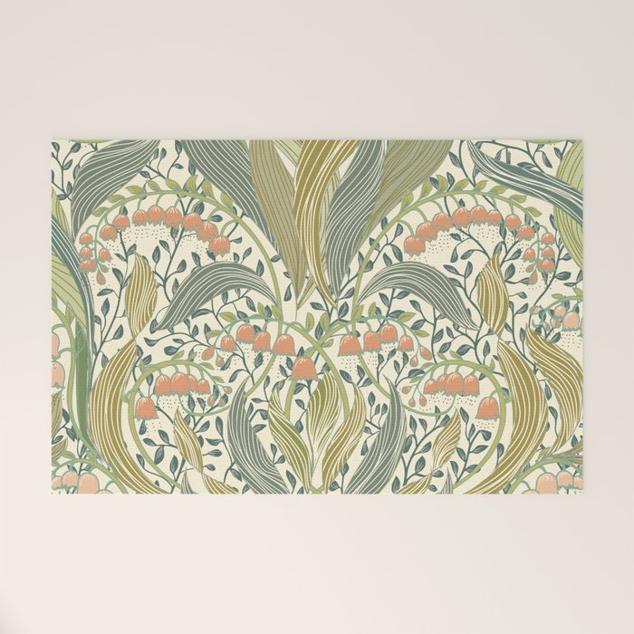 William Morris style lily of the valley light Welcome Mat Gallery Image 1