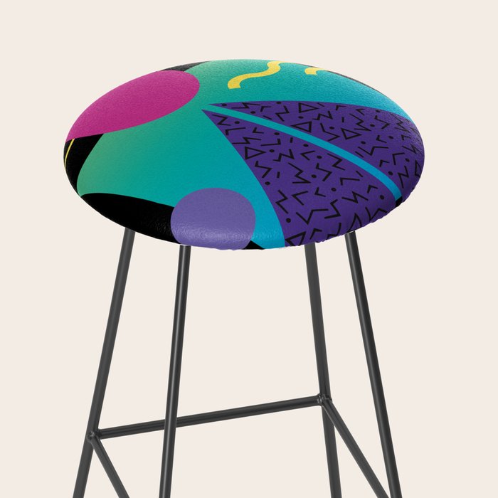 Memphis Pattern 37 / 80s - 90s Retro Stool Gallery Image 2