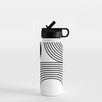 Modern Minimalist Line Art in Black and White Water Bottle Gallery Image 1