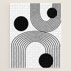 Modern Minimalist Line Art in Black and White Jigsaw Puzzle Gallery Image 1