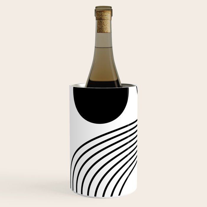 Modern Minimalist Line Art in Black and White Wine Chiller Gallery Image 2