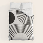 Modern Minimalist Line Art in Black and White Comforter Gallery Image 6