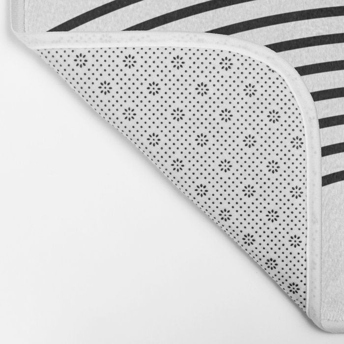 Modern Minimalist Line Art in Black and White Bath Mat Gallery Image 2