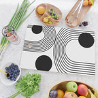 Modern Minimalist Line Art in Black and White Cutting Board Gallery Image 2
