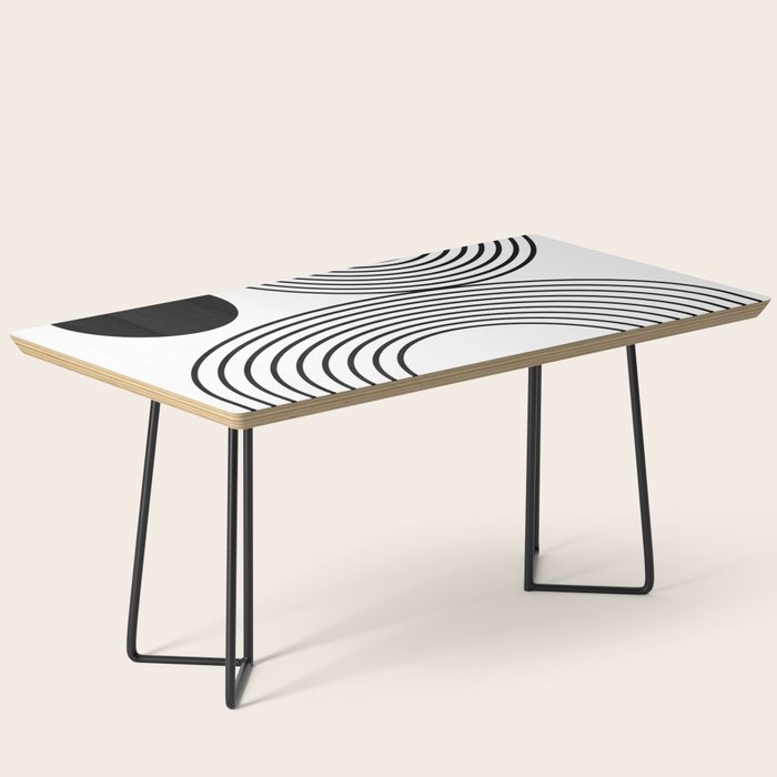 Modern Minimalist Line Art in Black and White Coffee Table Gallery Image 1