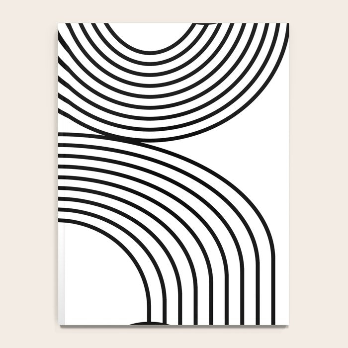 Modern Minimalist Line Art in Black and White Notebook Gallery Image 4