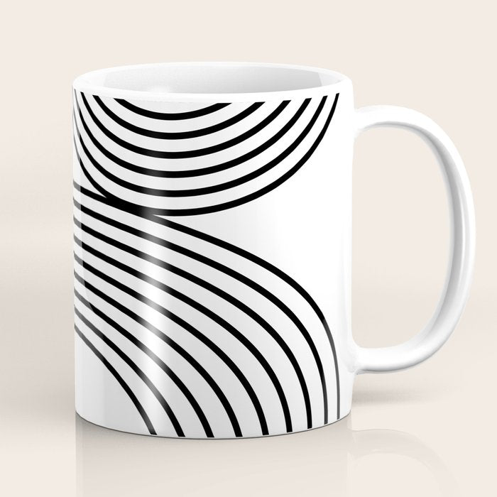 Modern Minimalist Line Art in Black and White Coffee Mug Gallery Image 1