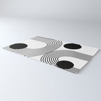 Modern Minimalist Line Art in Black and White Rug Gallery Image 3