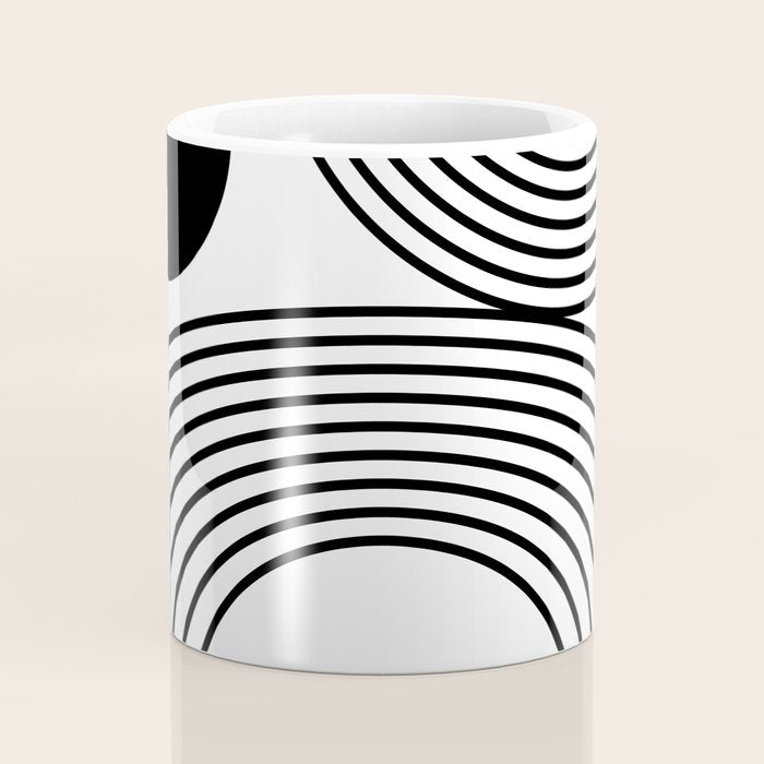 Modern Minimalist Line Art in Black and White Coffee Mug Gallery Image 4