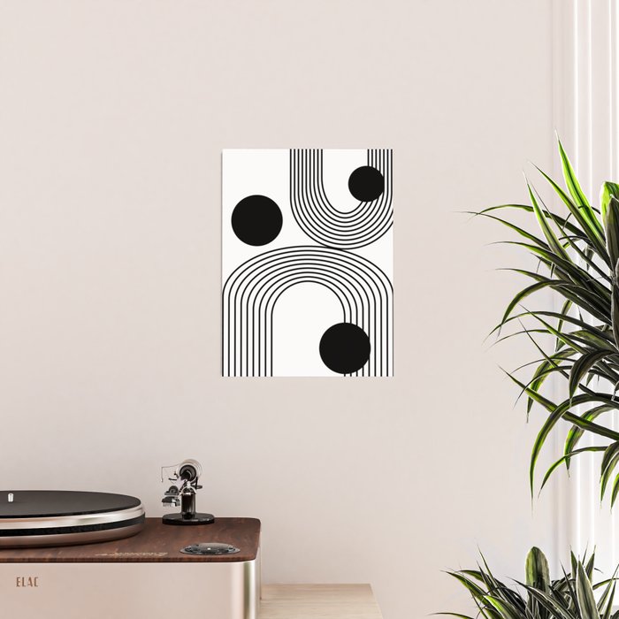 Modern Minimalist Line Art in Black and White Poster Gallery Image 2