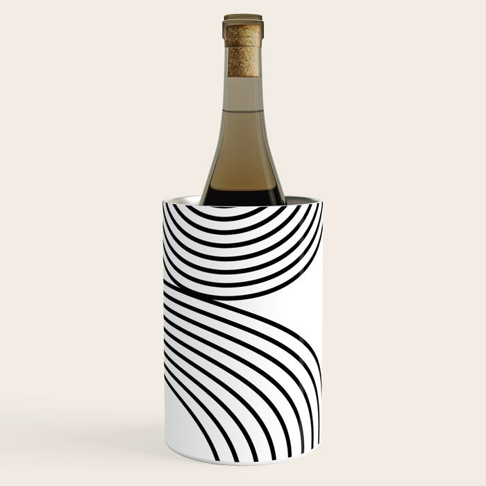 Modern Minimalist Line Art in Black and White Wine Chiller Gallery Image 3