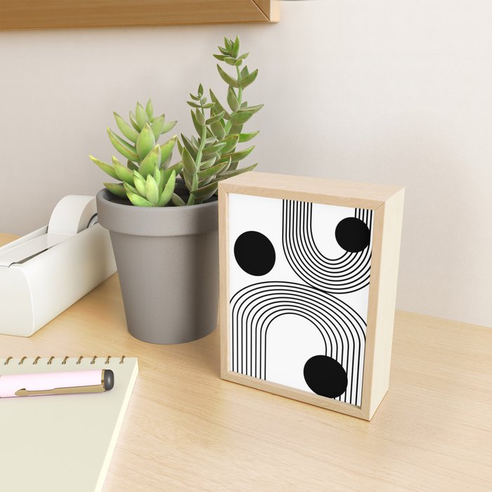Modern Minimalist Line Art in Black and White Mini Art Print Gallery Image 2