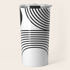 Modern Minimalist Line Art in Black and White Travel Mug Gallery Image 1