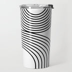 Modern Minimalist Line Art in Black and White Travel Mug Gallery Image 2