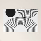 Modern Minimalist Line Art in Black and White Welcome Mat Gallery Image 1
