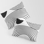 Modern Minimalist Line Art in Black and White Pillow Sham Gallery Image 3