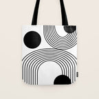 Modern Minimalist Line Art in Black and White Tote Bag Gallery Image 1