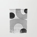 Modern Minimalist Line Art in Black and White Wall Hanging Gallery Image 1