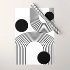 Modern Minimalist Line Art in Black and White Wrapping Paper Gallery Image 1