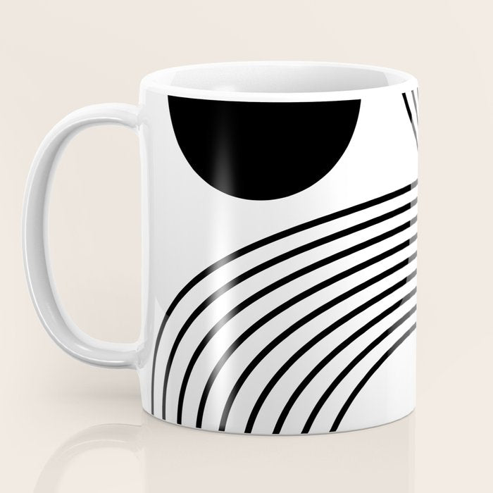 Modern Minimalist Line Art in Black and White Coffee Mug Gallery Image 3