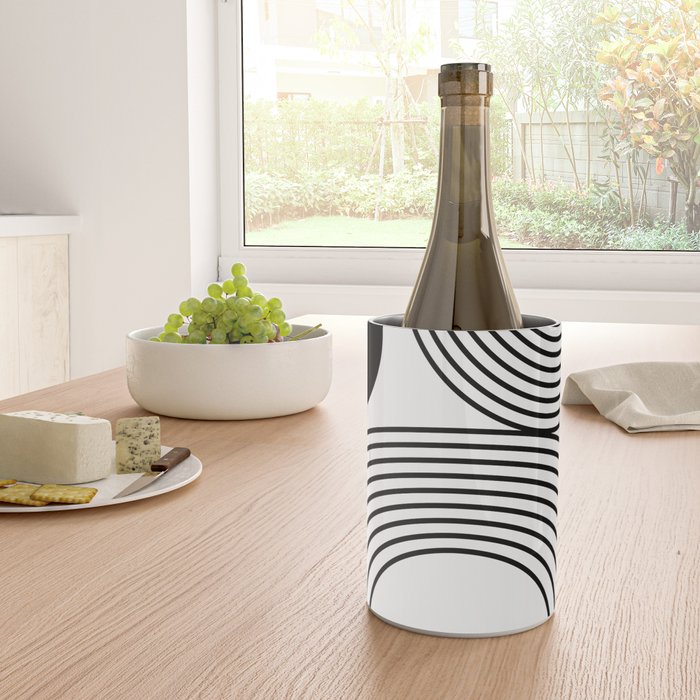 Modern Minimalist Line Art in Black and White Wine Chiller Gallery Image 4