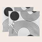 Modern Minimalist Line Art in Black and White Placemat Gallery Image 1