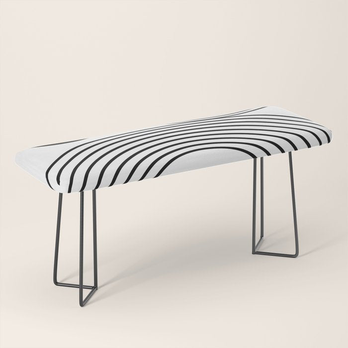Modern Minimalist Line Art in Black and White Bench Gallery Image 1