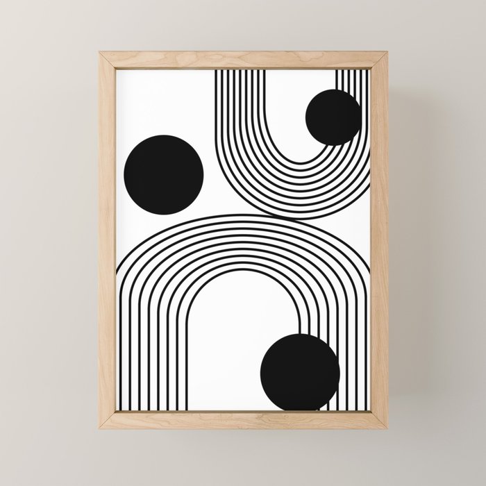 Modern Minimalist Line Art in Black and White Mini Art Print Gallery Image 1