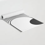 Modern Minimalist Line Art in Black and White Yoga Mat Gallery Image 2