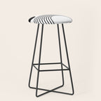 Modern Minimalist Line Art in Black and White Stool Gallery Image 1